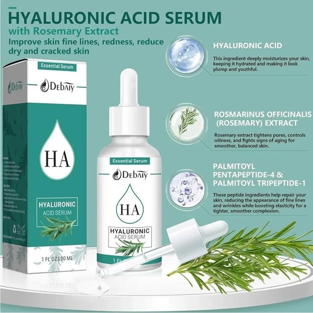 DEBAIY 3 Pack Revitalizing Hyaluronic Acid Serum with Rosemary Extract, NEW